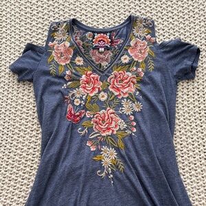 johnny was embroided mini dress